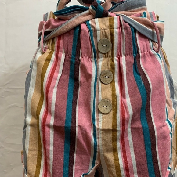 Haute Monde 2-Piece Womens NWT Pink Striped Crop Tank and Short Set S or M - Picture 7 of 9